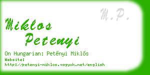 miklos petenyi business card
